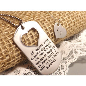 ... the Pooh Quote His and Her Dog Tag Set-Military Couple, Deployment Set