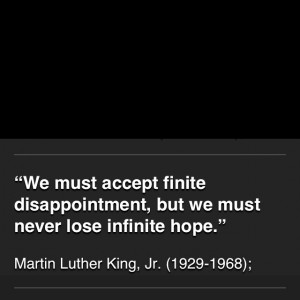 Finite disappointment infinite hope