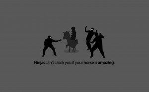 text funny ninjas cant catch you if wallpaper background