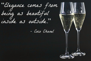 Elegance comes from being as beautiful inside as out - Coco Chanel ...