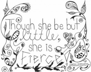 Fierce Little Girl Quote, Intricate Doodle Drawing, Black and White ...