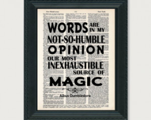 ... Harry Potter Print Dumbledore Quote Words Inexhaustible Source Of
