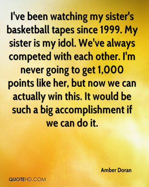 ve been watching my sister's basketball tapes since 1999. My sister ...