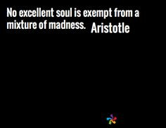 No excellent soul is exempt from a mixture of madness. - Aristotle