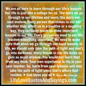 lifelovequotesandsayin...We Are All Here To Learn