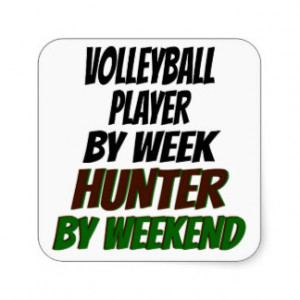 Volleyball Player Hunter Square Sticker