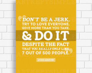 INSTANT DOWNLOAD 11x14 Judd Apatow Typography Quote Poster ...