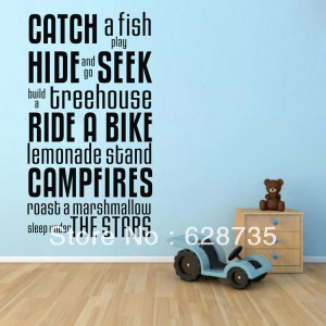 vinyl wall quote decals for boys room decoration,kids boy room wall ...