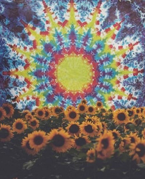 art trippy hippie nature colorful hippy sunflowers psychedlic