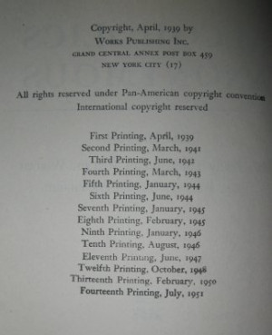 Alcoholics Anonymous First Edition, Fourteenth Printing 1951 Big Book