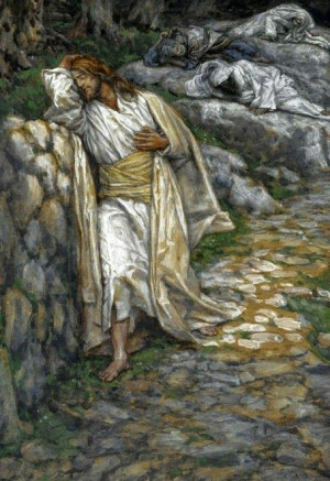 My Soul is Sorrowful Unto Death, by James Tissot #Jesus #Gethsemane