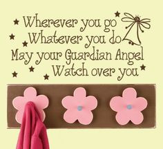 Wall Decal with stars and guardian angel quote for little girls room ...