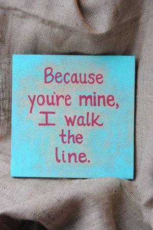 Quote Painting Canvas Song Lyric Art Walk the Line Johnny Cash Wall ...