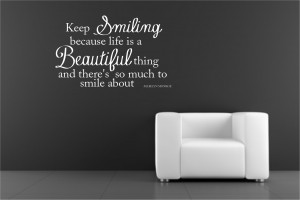 Keep Smiling Marilyn Monroe Quote