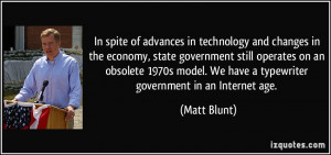 of advances in technology and changes in the economy, state government ...