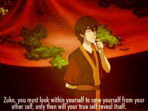 Zuko attempting to give Iroh’s wisdom… and failing.