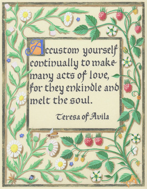 medieval calligraphy quote by st. teresa of avila
