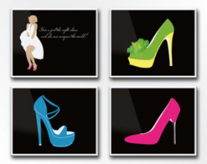 ... Shoes Famous Quote, Modern Neon Wall Prints, Shoe Lover Gift Idea