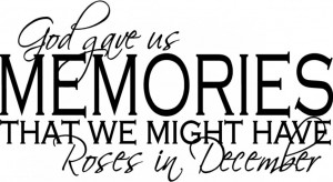 Wonderful Quote About Pictures And Memories » God Gave Us Memories ...