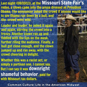 Obama-mask clown gets lifetime Missouri fair ban. Just, or too harsh?
