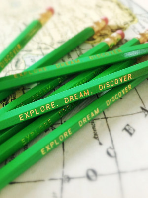 Explore. Dream. Discover. Green Pencils, pencil pack, travel gifts ...
