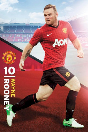 Manchester United Football Club - Wayne Rooney Focus Soccer Poster