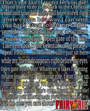 Fairy Tail quote ~ Lucy Heartfilia {Loke Arc} by monkeymonkey153