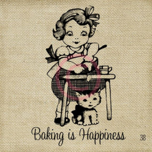 Baking is Happiness LARGE Digital Vintage Image Download by ptfy, $2 ...