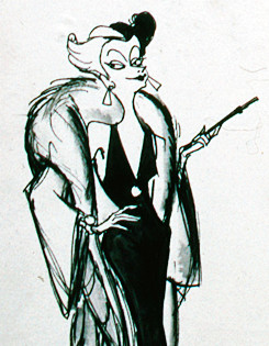 101 Dalmatians (1961) - Early Cruella de Vil concept art © Marc Davis