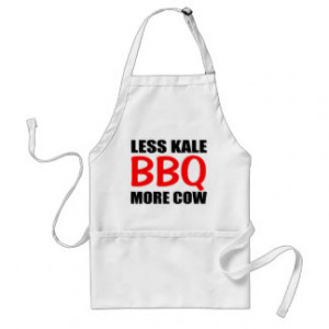 BBQ Saying, Less KALE More COW Adult Apron