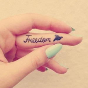 See more Freedom ink tattoo on finger