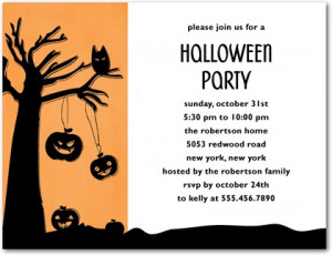 ... jack-o-lanterns adds a bit of fright to this Halloween party invite