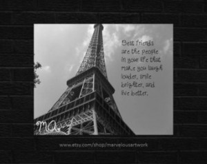 Paris Eiffe l Tower Wall Quote Print, Printable Inspirational Quotes ...