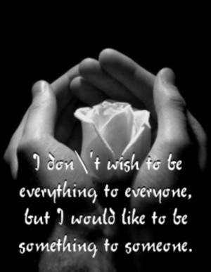 don’t wish to be every thing to everyone, but I would like to be ...
