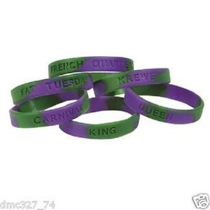 ... MARDI-GRAS-Fat-Tuesday-Party-Favors-Rubber-Silicone-SAYINGS-BRACELETS