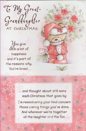 ... Cards, Great Granddaughter, To My Great-Granddaughter At Christmas