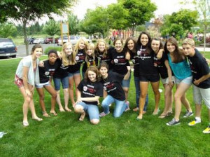 This was our 8th grade graduation picnic and we wore all of our ...