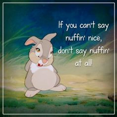 If you can't say nothing nice, don't say nothing at all