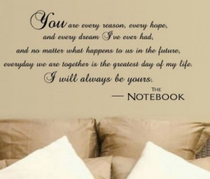 ... we are together day of my life.I will always be yours. -The notebook