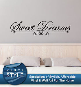 Details about SWEET DREAMS ROMANCE BEDROOM DECOR QUOTE STICKER WALL ...