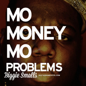 ... Mo Money Mo Problems Biggie Smalls Quote graphic from Instagramphics