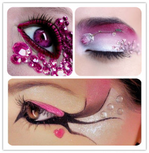 pink and black eye makeup
