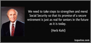 ... secure retirement is just as real for seniors in the future as it is