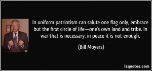In uniform patriotism can salute one flag only, embrace but the first ...