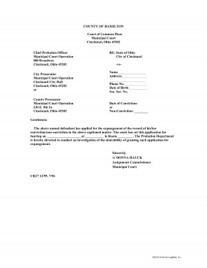 Expungement Letter Ohio picture