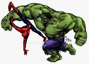 Hulk and Spidey in Colour by lowman-x