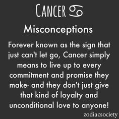 Cancer misconceptions. #zodiacsociety More