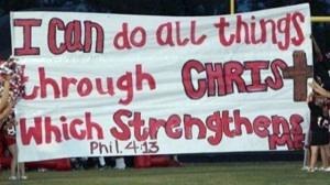 Texas judge rules for cheerleaders in Bible banner verse suit