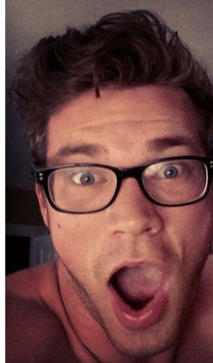 ... with his glasses on. Derek Theler #actor #model #hisfaceexpression