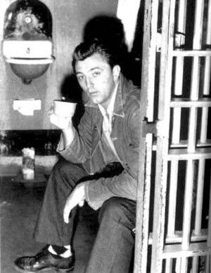 Robert Mitchum enjoying a fantastic cup of coffee.